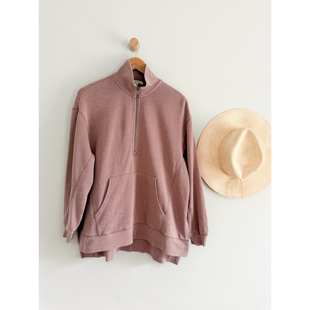 Z Supply | Oversized Half Zip Pullover Sweatshirt Mauve Pink | Sz M